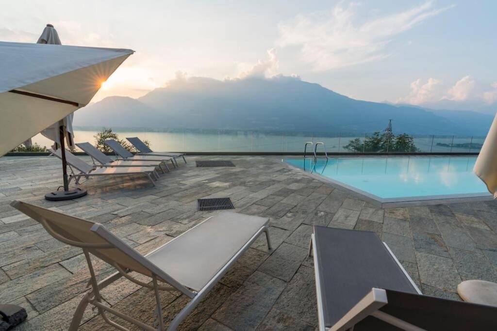 Magic Lake View With Beautiful Pool Area Bellano Exteriör bild